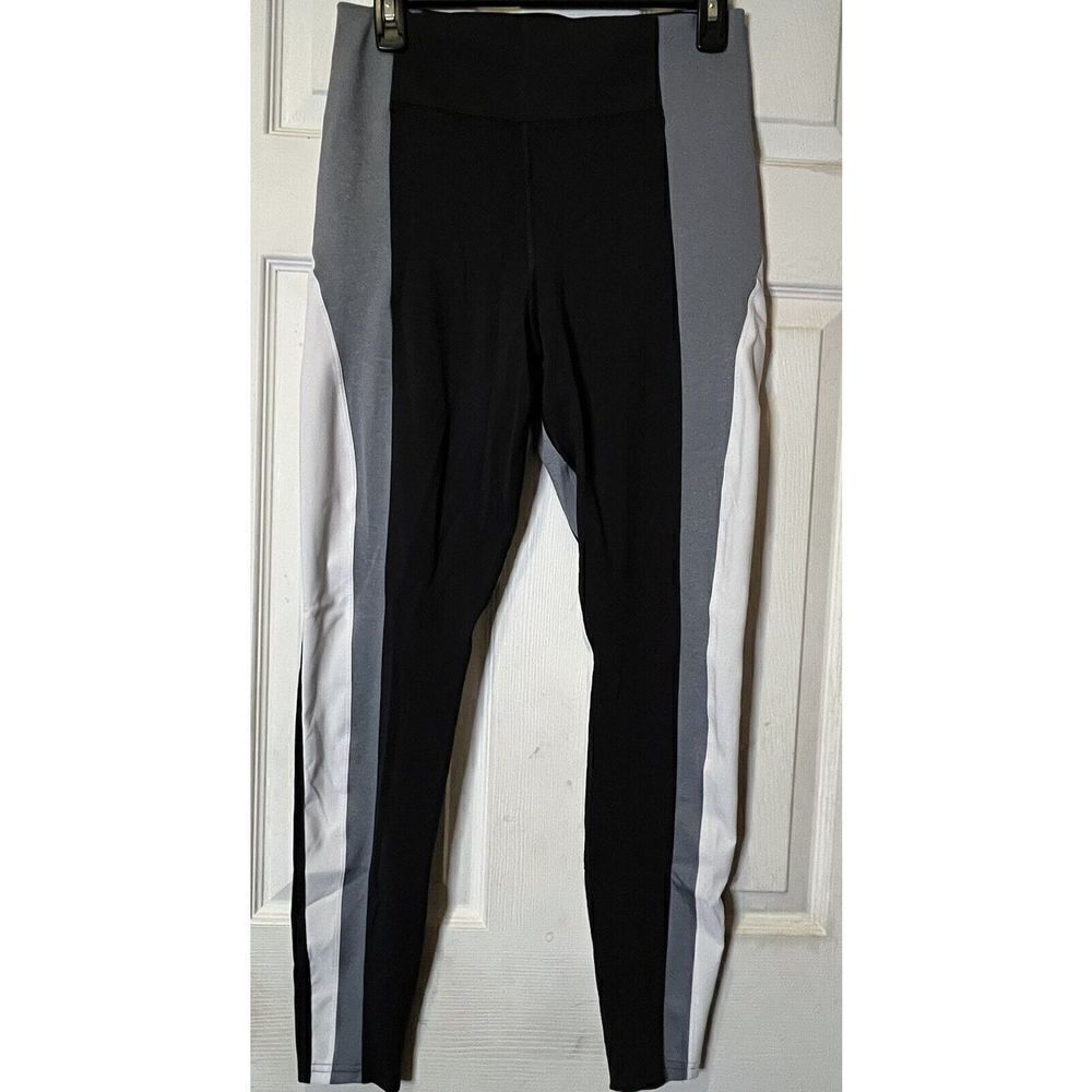 Athleta Crest Colorblock Tight Pants Wmns Sz M Black White Gray Athleisure